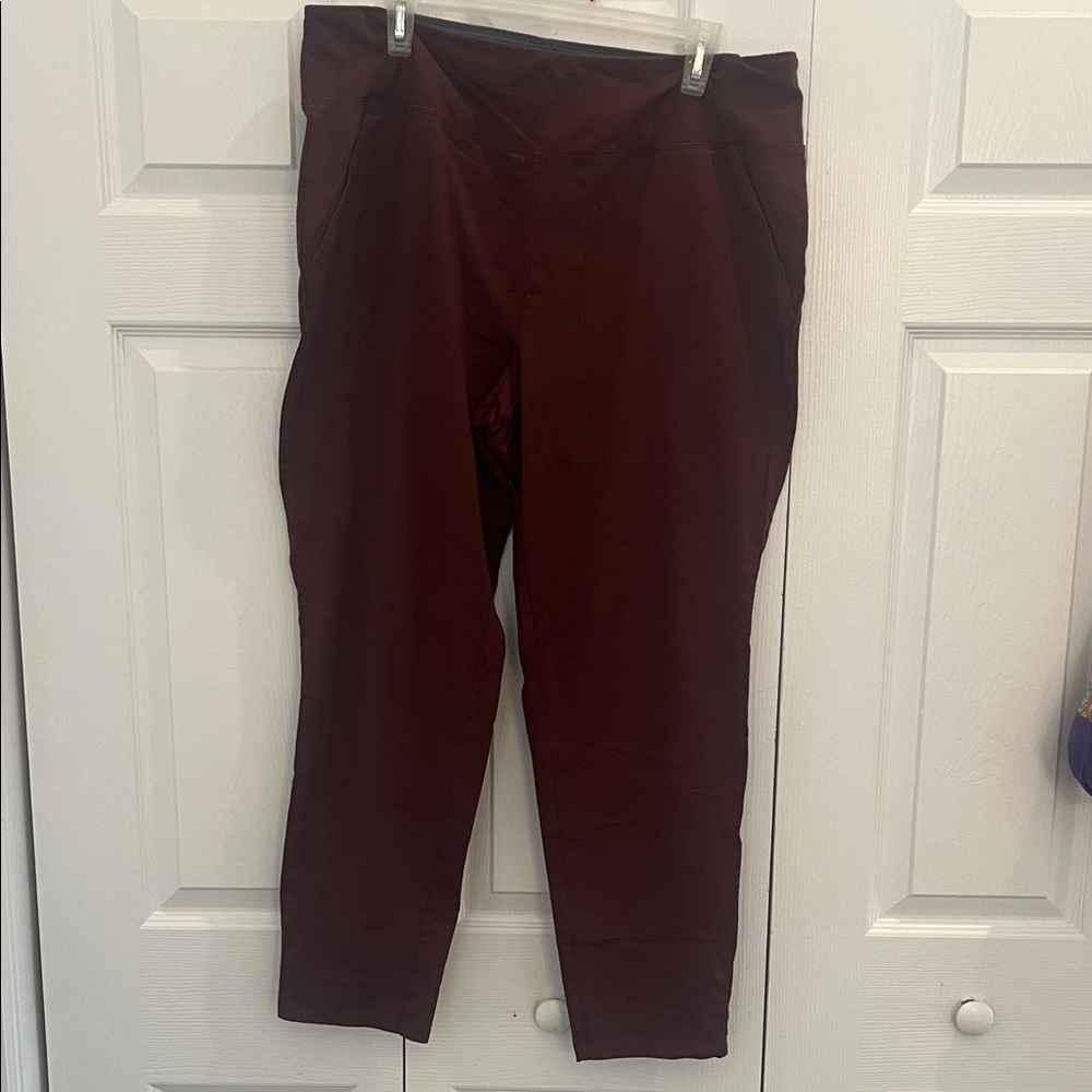 Women with Control Burgundy Ankle Pants